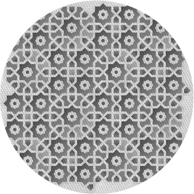 Ahgly Company Tapis Rond Lavable en Machine Intérieur Transitionnel Gris Clair, 5 Pieds Rond