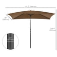 thumbnail image 3 of Outsunny Parasol de Patio Rectangulaire en Aluminium Inclinable avec Manivelle, Café, 3 of 10