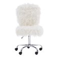 thumbnail image 3 of Riverbay Furniture Transitional Faux Fur Fabric Swivel Office Chair in White, 3 of 15