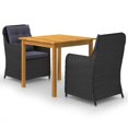 thumbnail image 1 of vidaXL 3 Piece Garden Dining Set Black, 1 of 5