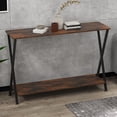 thumbnail image 1 of QinaQin Industrial Farmhouse Console Table, Long Narrow 2-Tier Entryway Table with Storage Shelf for Hall, Foyer or Behind Sofa, 1 of 9