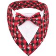 thumbnail image 1 of PinesC Bandana de Noël pour Chien, Costume Formel de Noël à Carreaux Rouges avec Nœud Papillon Réglable pour Chiens Moyens Animaux (m, Noël), 1 of 5