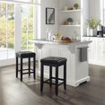 thumbnail image 2 of Crosley Julia Stainless Steel Top Kitchen Island with Square Stools in White, 2 of 6