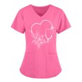 thumbnail image 2 of Heliisoer Women Short Tops Working Sleeve V-neck Uniform Solid Color Pocket Blouse, 2 of 4