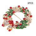 thumbnail image 2 of Clothes Accessory Round Shape Rhinestone Fashion Brooch, Christmas Style Brooch, for Girlfriend Women Girl Friends, 2 of 8