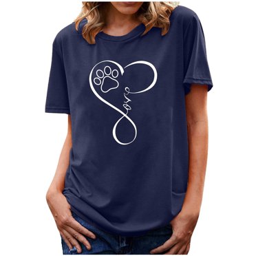 Pisexur Valentines Day T-shirt Top T-shirt à Col Rond Imprimé à Manches Courtes pour Femmes, Mode, Décontracté, Coupe Ample
