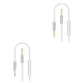 thumbnail image 3 of Ruiboury Car Stereo AUX Cable Computer Headphone Handsfree Phone Call Wire Control 3 .5mm Audio Cord silver 2Set, 3 of 6