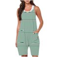 thumbnail image 1 of FAIWAD Rompers for Women Summer Casual Short Jumpsuits Overalls with Pockets 2024 Striped Jumpers, 1 of 5