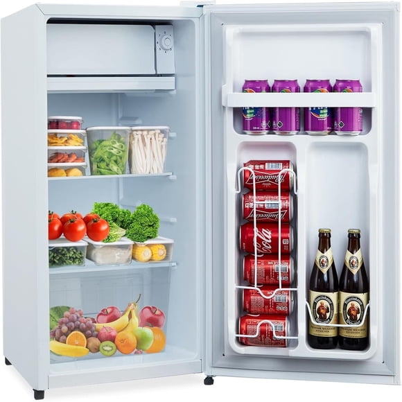 Bingirl 32 Cubic Feet Mini Fridge with Freezer - Compact Single - Door Refrigerator, Adjustable Thermostat, Removable Glass Shelves, Energy - efficient, Low Noise, White