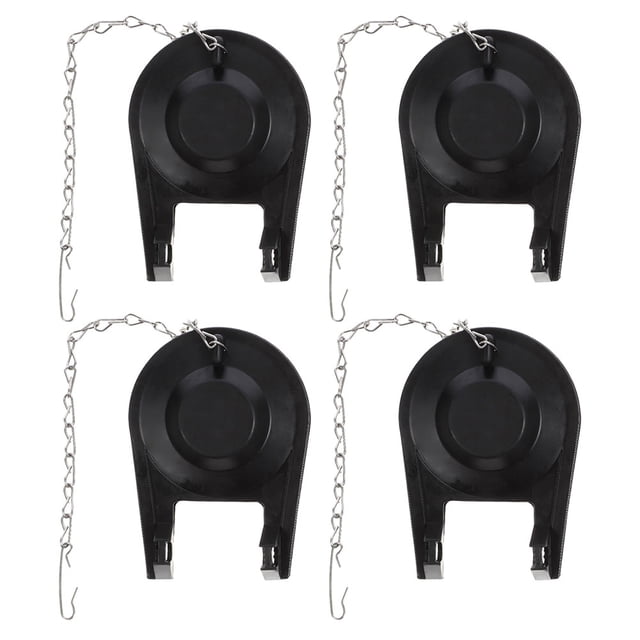 LOLIPPYY 4Pcs Toilet Flapper Replacement Kit Black Rubber Leak Proof with Chain for Toilet Maintenance