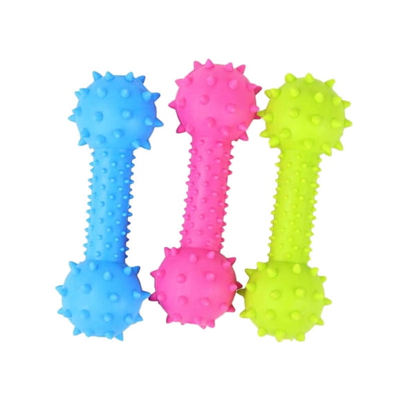 Jouet pour Animaux Barre en Caoutchouc Sonore Haltère Barbelé Jouet de Dentition pour Chien Fournitures de Creusage pour Chiens Chiot à Mâcher Accepter Os à Mâcher pour Chiots Gros Mâchouilleur Os pour Chien pour Chiots Chien Petits Chiens Bandage Sans Mâcher pour