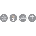 thumbnail image 2 of Darling Souvenir DIY Sacrament Baptism Theme&nbsp;Stickers chocolate&nbsp;Candy Labels 190 Pcs-Gray, 2 of 2