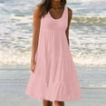 thumbnail image 2 of Yuyuzo Robes d'Été pour Femmes Robe Décontractée d'Été pour Femmes Sans Manches à Col Rond Tunique Ample Robe Débardeur Robe Bohème de Plage pour les Vacances, 2 of 7
