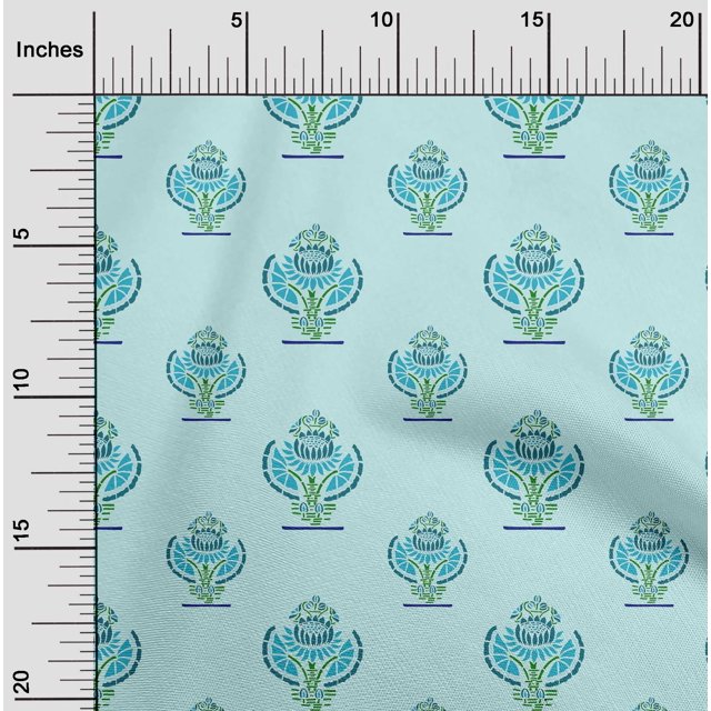 oneOone Polyester Lycra Fabric Floral Block Fabric Prints By Yard 56 Inch Wide