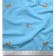 thumbnail image 1 of Soimoi Blue polyester Crepe Fabric Flower Buds & Triangle Geometric Decor Fabric Printed Yard 52 Inch Wide, 1 of 5
