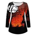 thumbnail image 4 of Nouveaux Hauts pour Femmes 2023 en Liquidation Décontracté à Manches Longues Ouvert à Boutons Col Rond Coupe Ample Tunique Plissée Chemise Blouse d'Halloween Hauts Costumes d'Halloween pour Femmes, 4 of 4