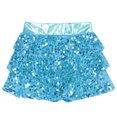 thumbnail image 4 of YONGHS Jupe Tutu à Paillettes pour Filles, Jupe de Danse à Volants, Robe de Ballet Bleu Clair 10, 4 of 5