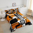 thumbnail image 4 of Erosebridal Geometric Sqare Comforter Sets Queen Size,Abstract Artwork Bedding Queen Comforter Set,Rectangle Decor,Reversible,Breathable,3 Pieces, 4 of 8