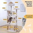 thumbnail image 2 of Vibrant Life 72.8" Extra-Large Off-White Cat Tree with Condo, Hammock, and Natural Jute Posts, 2 of 7