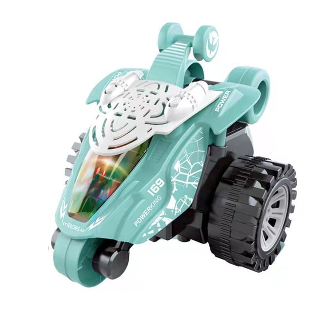 5Green Kids Rotating Car Toy With Lights And Music Stunt Dumper 360 Degree Rollover