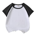 thumbnail image 1 of MIASHUI T-Shirts Garçons Filles Manches Courtes Basiques Superposés, Noir, 4-5 Ans, 1 of 4