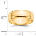 thumbnail image 3 of Bracelet Demi-Rond Léger en Or Jaune 14K 7mm Taille 9.5, 3 of 3