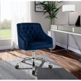 thumbnail image 3 of Meridian Furniture Arden Chaise de Bureau Pivotante Réglable en Velours Bleu Marine et Chrome, 3 of 6