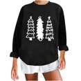 thumbnail image 2 of EGNMCR Chandail en Molleton de Noël Mode pour Dames Col Rond Décontracté Imprimé de Noël Blouse à Manches Longues, 2 of 7