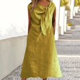 thumbnail image 1 of Ovzne Robes d'Été pour Femmes Robe Camisole Décontractée Col en U Plissée Régulière Multicolore Robe Longue Jupe Grande Taille Robe Manches Courtes Liquidation, 1 of 3