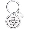 thumbnail image 1 of Heliisoer To My Son Message Keychain Stainless Steel Initial Last Name 26 Letter Family Inspirational Keychain Gift, 1 of 1