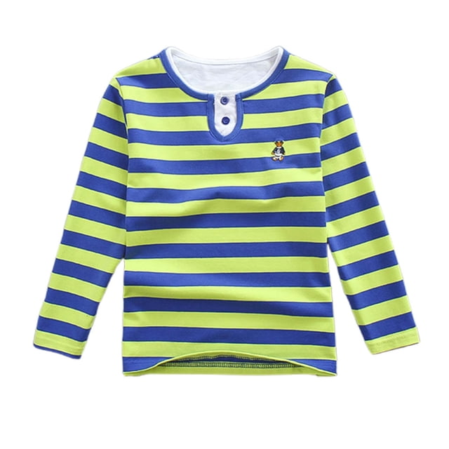 Children'S Shirt Long Sleeve Tee With Mock Neck Two Piece Design For Boys And Girls Light Green 120/5 —6