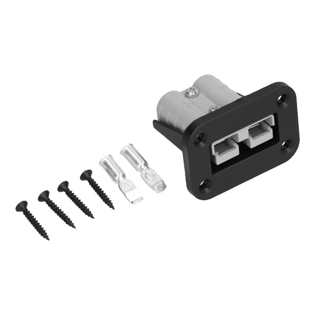 Plug Mounting Kit Connector, Battery Charging Plug Connector Dual USB Ports ABS 50 Amp For Truck For Boat For