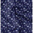 thumbnail image 1 of Soimoi Blue Heavy Canvas Fabric Moon & Stars Galaxy Print Sewing Fabric Yard 58 Inch Wide, 1 of 6