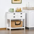 thumbnail image 4 of HOMCOM Console Table Sideboard Buffet Cabinet with 4 Drawers & Slatted Shelf for Kitchen, Entryway, White, 4 of 10