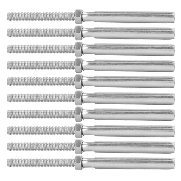 Thread Swage Lag Screw, Safe 10Pcs Corrosion Resistance Railing Swage Lag Screw Kit  For Farm M5 2.5mm/0.1in,M5 3mm/0.12in,M6  3mm/0.12in,M10  5mm/0.2in