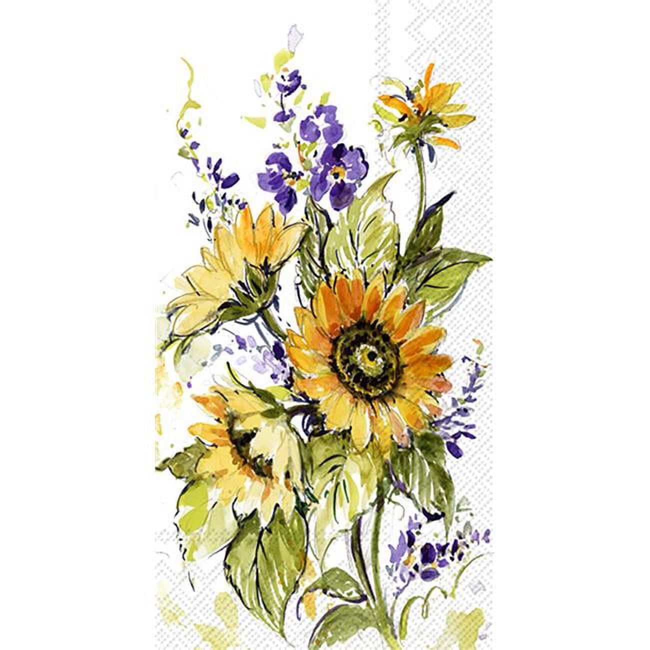 Boston International BF933400 Paper Guest Towel Sunflower Bunch - case of 2