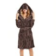 thumbnail image 1 of Women Robes Plush Robes For Women With Warm Fleece Hooded Bathrobe Soft Long Spa Robe With Pockets Woman Flannel Pajamas, 1 of 7