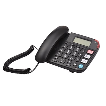 Amdohai Téléphone Fixe Filaire de Bureau Téléphone Fixe Gros Bouton pour Personnes Âgées Téléphone pour Aînés avec Écran LCD