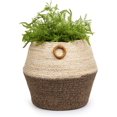 thumbnail image 1 of Truu Design Beautiful Woven Natural Jute Rope Planter Basket with Handles, 9.8 x 12.2 inches, Neutral, 1 of 5
