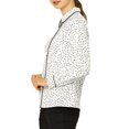 thumbnail image 4 of INSPIRE CHIC Women's Printed Long Sleeve Piped Button Down Shirt, 4 of 7