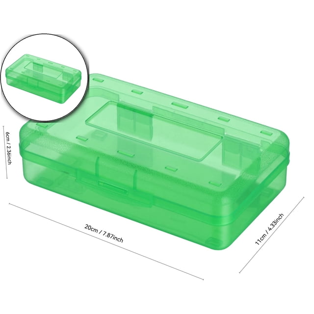 Dvruxg Plastic Cosmetics Case, Large Capacity Box, Hard Crayon Box Storage with Snap-Tight Lid for Office Supplies(Green)
