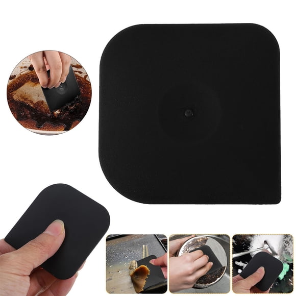 Plastic Pan Dish Pot Kitchen Scraper Tool Set Nylon Plastic Skillet Cleaner Scrubber Scrapper Kitchen Scraper Non Scratch (Black)