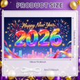 thumbnail image 2 of Colorful Fireworks 2026 New Year Banner Shiny Stars Happy New Year Display Champagne Glass Design Party Balloons 2026 Celebration Backdrop for New Year Party 2026 Celebration New Year Eve Event, 2 of 5
