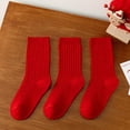 thumbnail image 3 of Kcodviy Chaussettes pour Enfants Automne et Chaussettes Cabine pour Garçons Hiver Festives Double Épingle Chaussettes Hautes pour Filles Chaussettes Rouges pour Garçons Fille Tout-Petit et Filles Bébé Tube Chaussettes Adhésives pour Bébé Nouvel An 3 Paires, 3 of 9