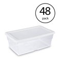 thumbnail image 1 of Sterilite Bac de Rangement Empilable Transparent de 6 Pintes avec Couvercle Blanc (Lot de 48), 1 of 10