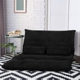 thumbnail image 3 of Gymax Floor Sofa Bed 6-Position Adjustable Sleeper Lounge Couch with 2 Pillows Black, 3 of 10