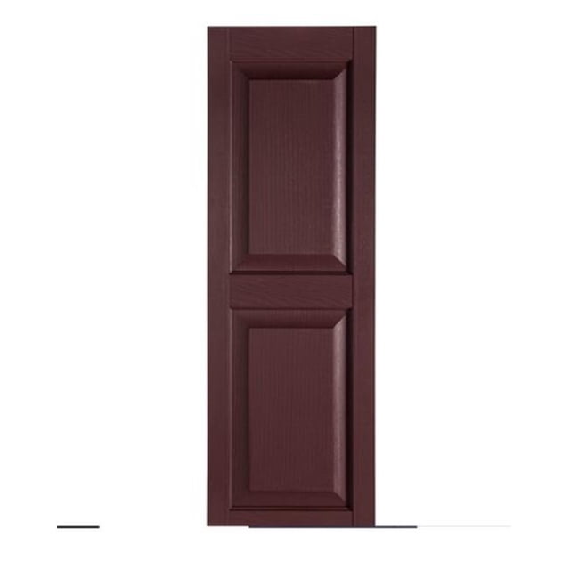 Volets Décoratifs Extérieurs à Panneau Surélevé Premier, Bourgogne - 15 x 63 Po