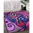 thumbnail image 3 of Ahgly Company Tapis d'Intérieur Rectangulaire de Style Transitionnel Lavable à la Machine en Velours Prune Violet, 2 Pieds x 3 Pieds, 3 of 7