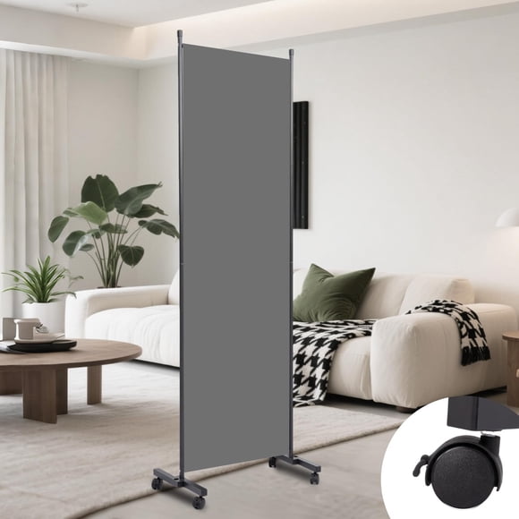 Room Divider Panel) Wall Divider for Room Separation inch Wide Portable Privacy Screens W/Wheels Metal Frame Freestanding Room Separators Room Partitions and Dividers