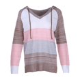 thumbnail image 4 of Women Casual Sweater Rib Knitted Long Sleeve Loose Fitting Pullover Hooded Drawstring Sweater, 4 of 6